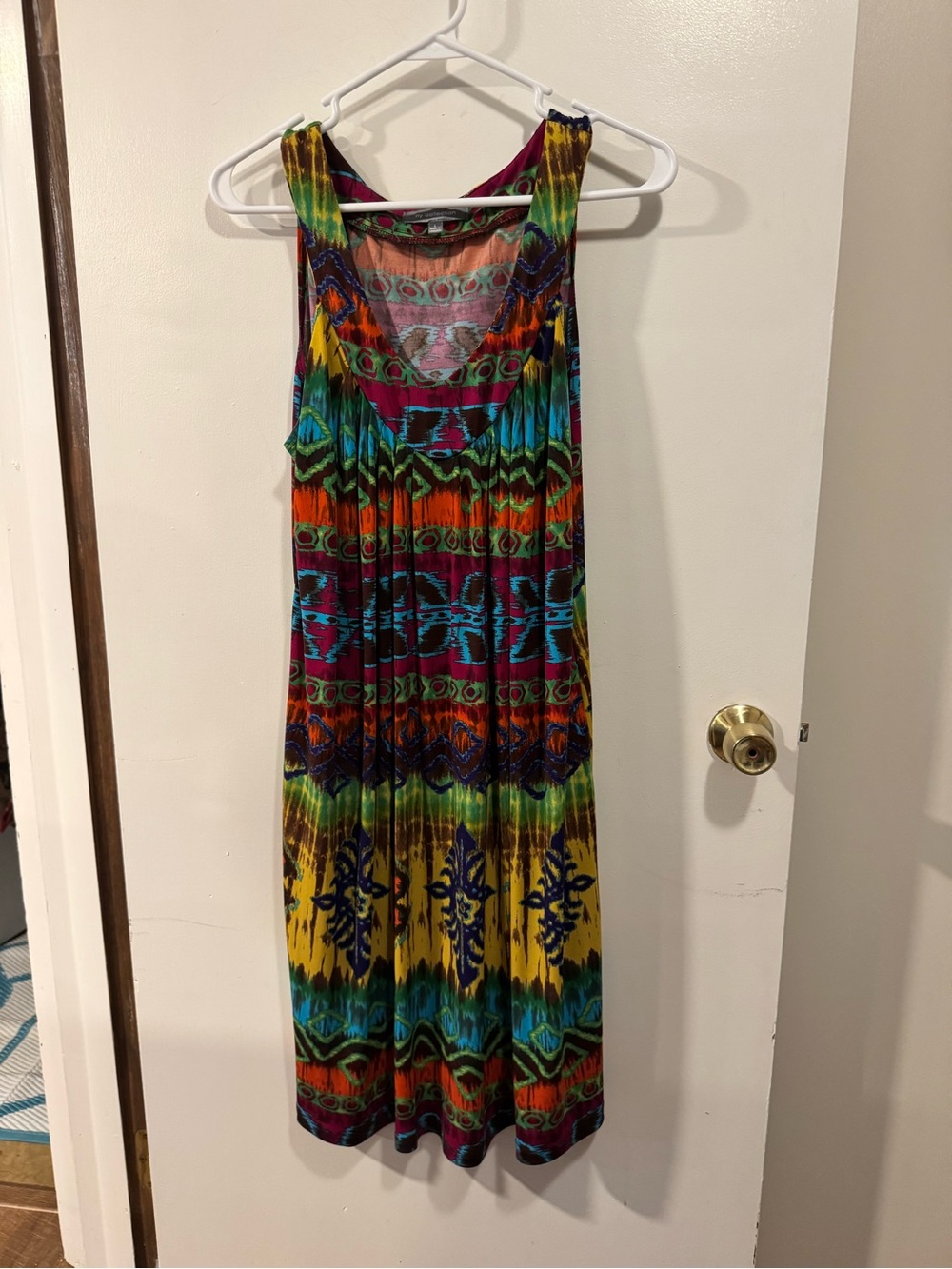 Women’s Multicolor Sleeveless Bohemian Tank Dress My Collection Brand Size Large